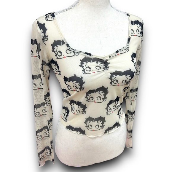 Betty Boop Sheer Mesh Top Size S/M - Picture 3 of 7